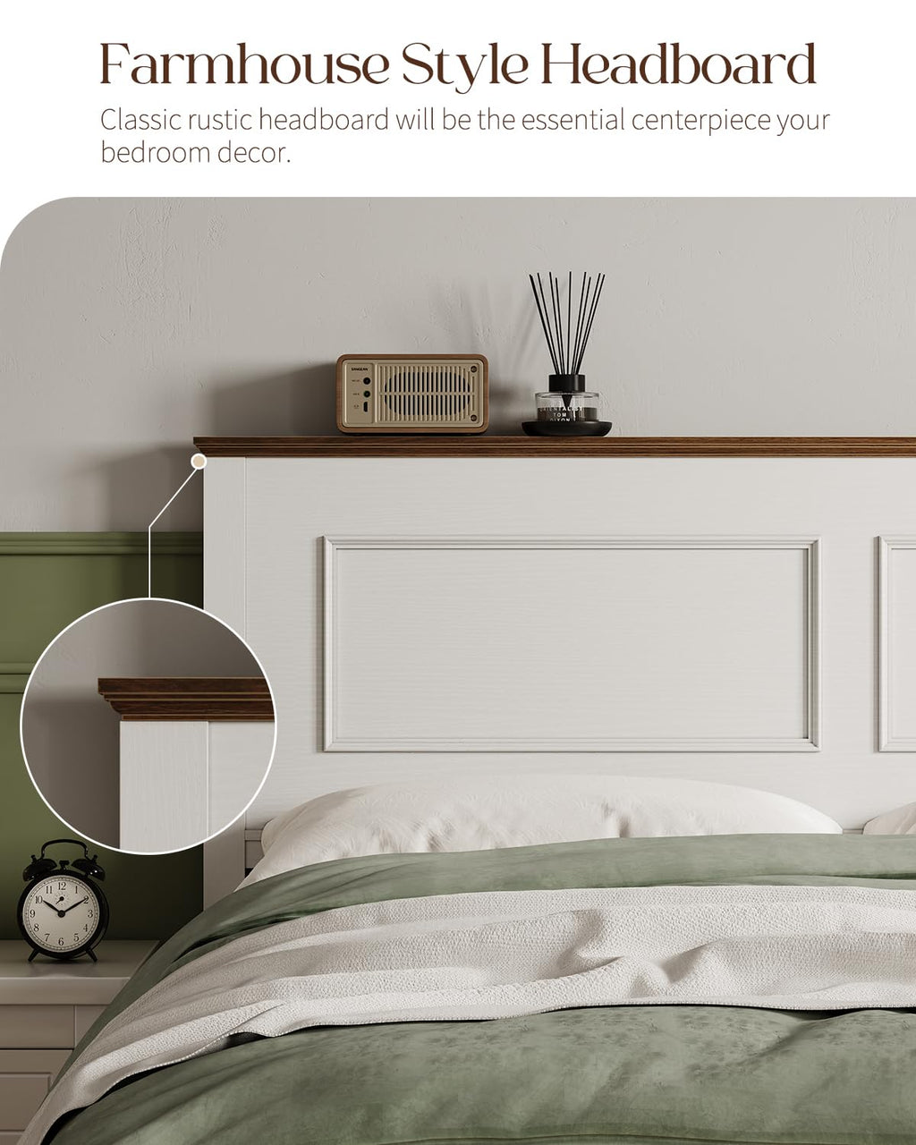 Full Size Platform Bed Frame with Headboard P558