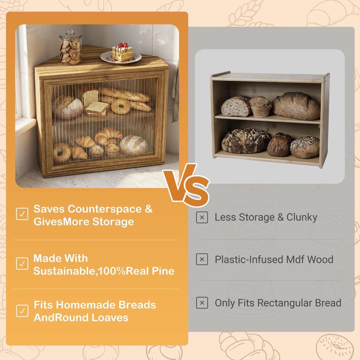 Double Layer Bread Box K3603