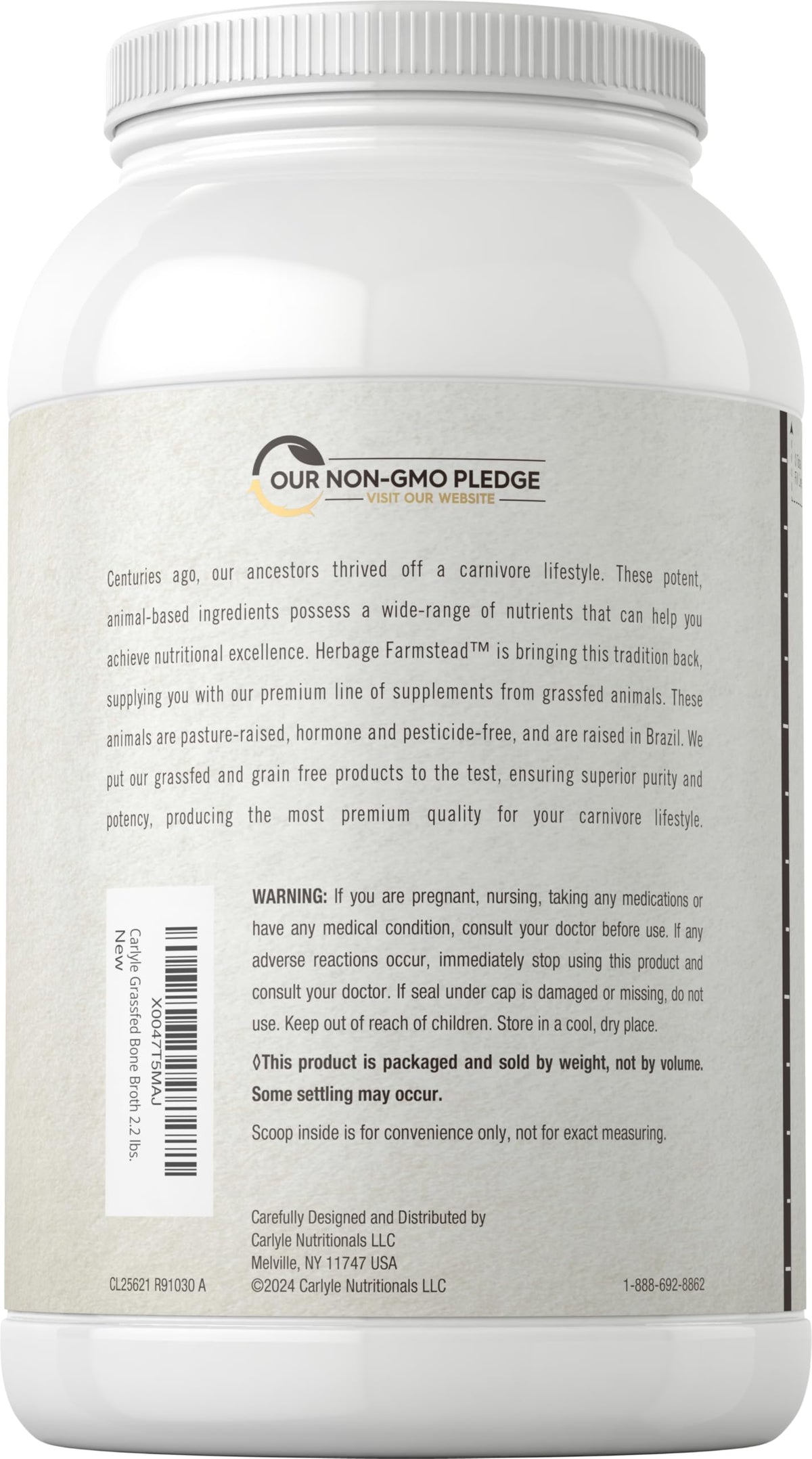 Grass Fed Bone Broth Protein Powder 35.2 oz 20g Protein Non-GMO Gluten Free I159