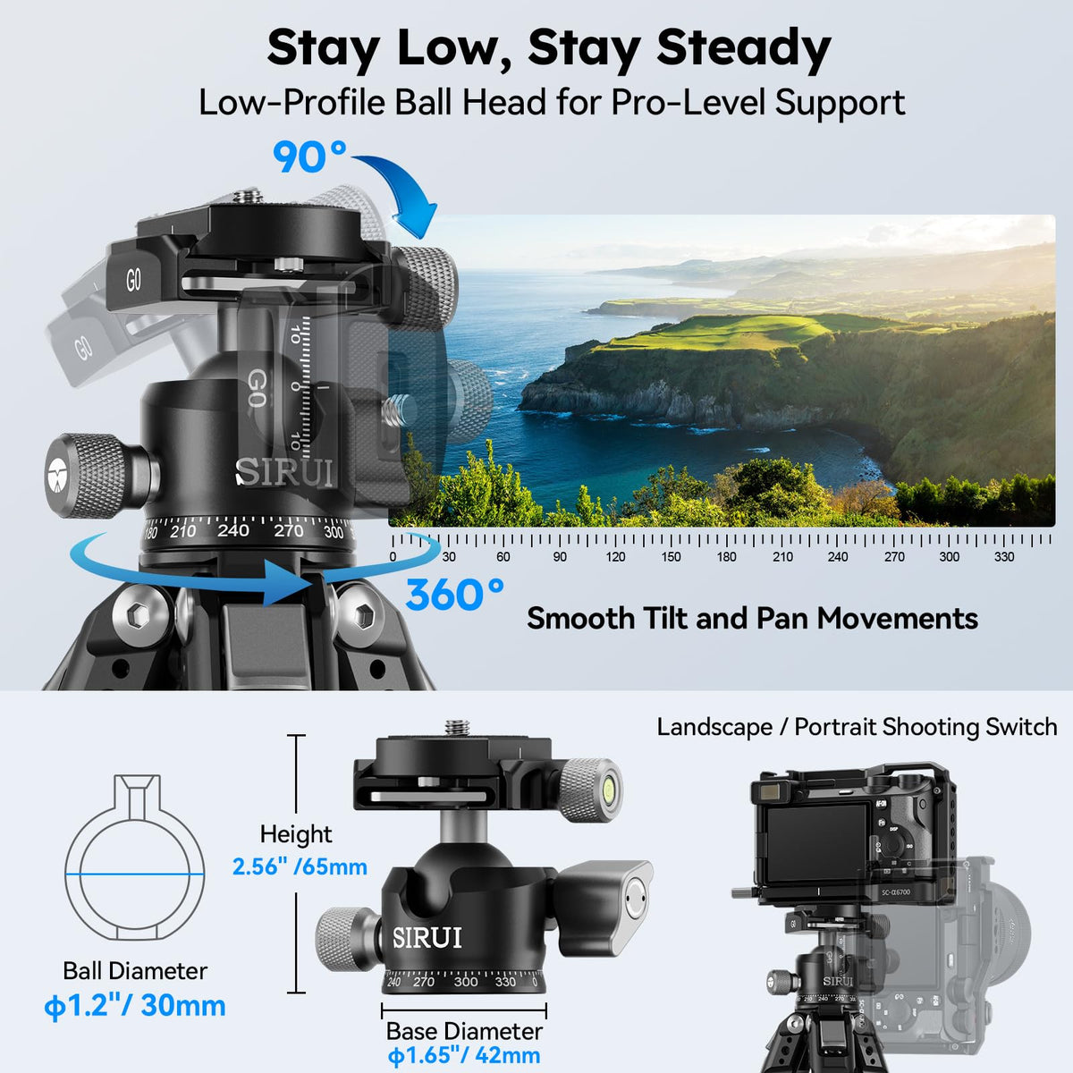 Carbon Fiber Travel Tripod with Quick Release Plate O68073