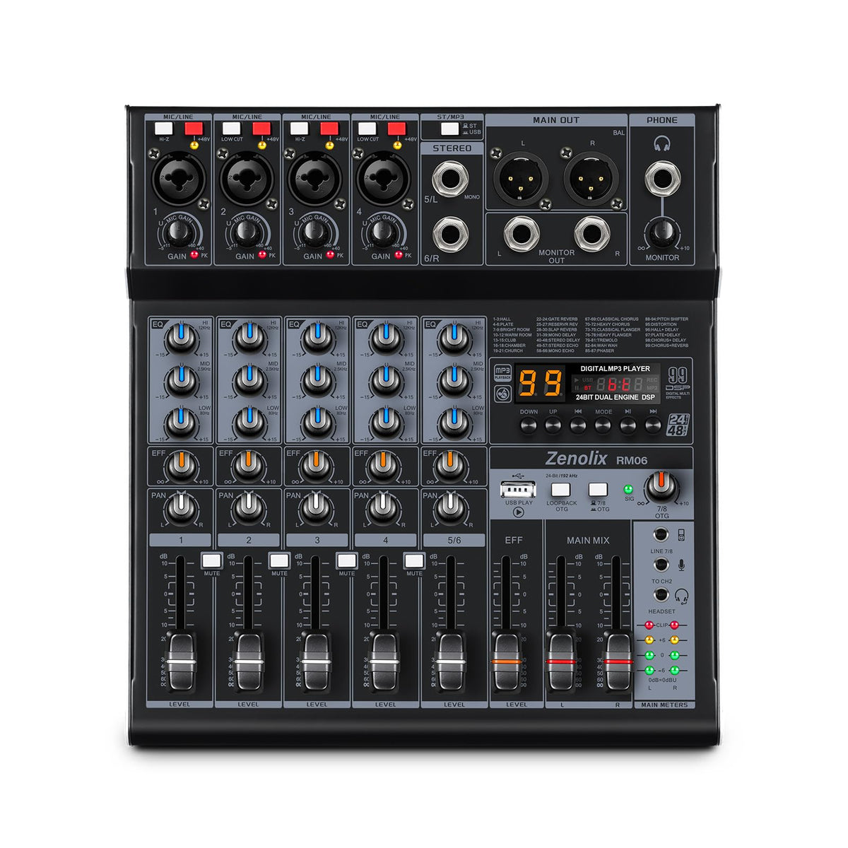 6 Channel Bluetooth Audio Mixer with 2 XLR Inputs G33223