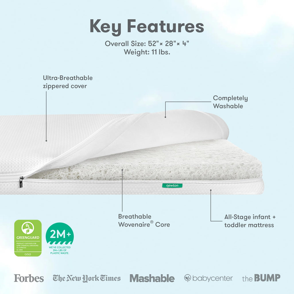 White Breathable Washable Crib Mattress K4847