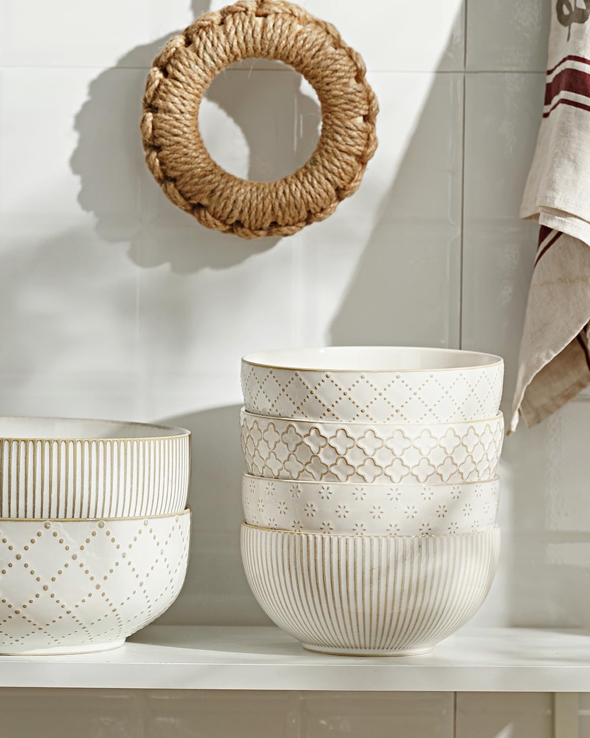 Ceramic Soup Bowls Set of 4 6.1 inch 30 oz W535720