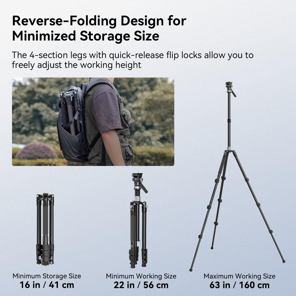 Carbon Fiber Video Travel Tripod L9839