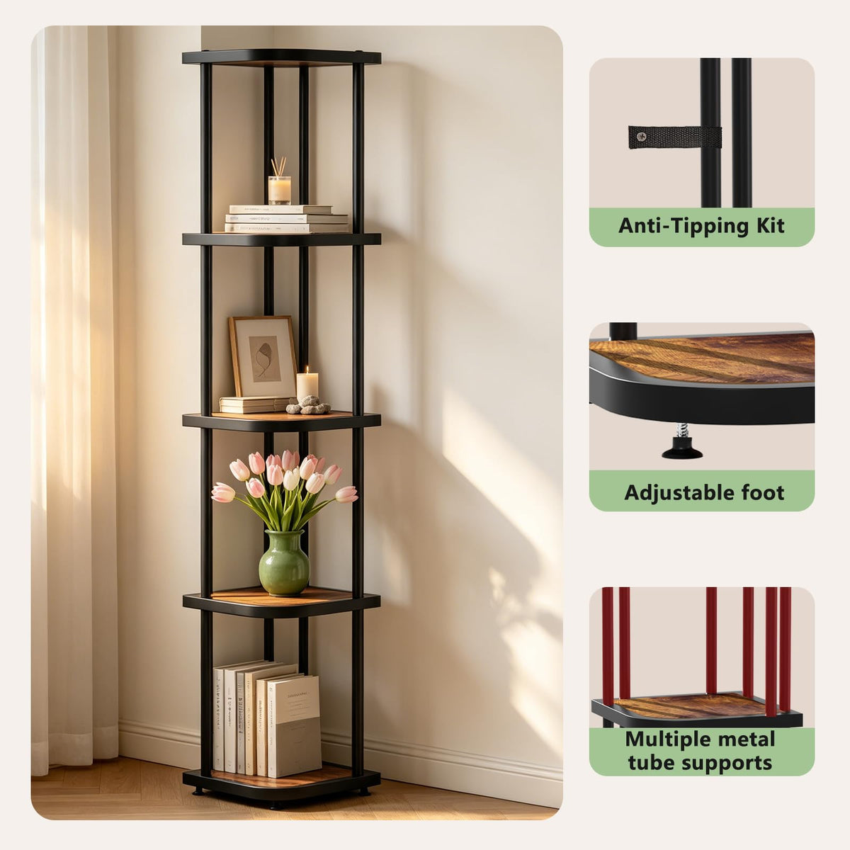 5 Tier Corner Shelf W2271