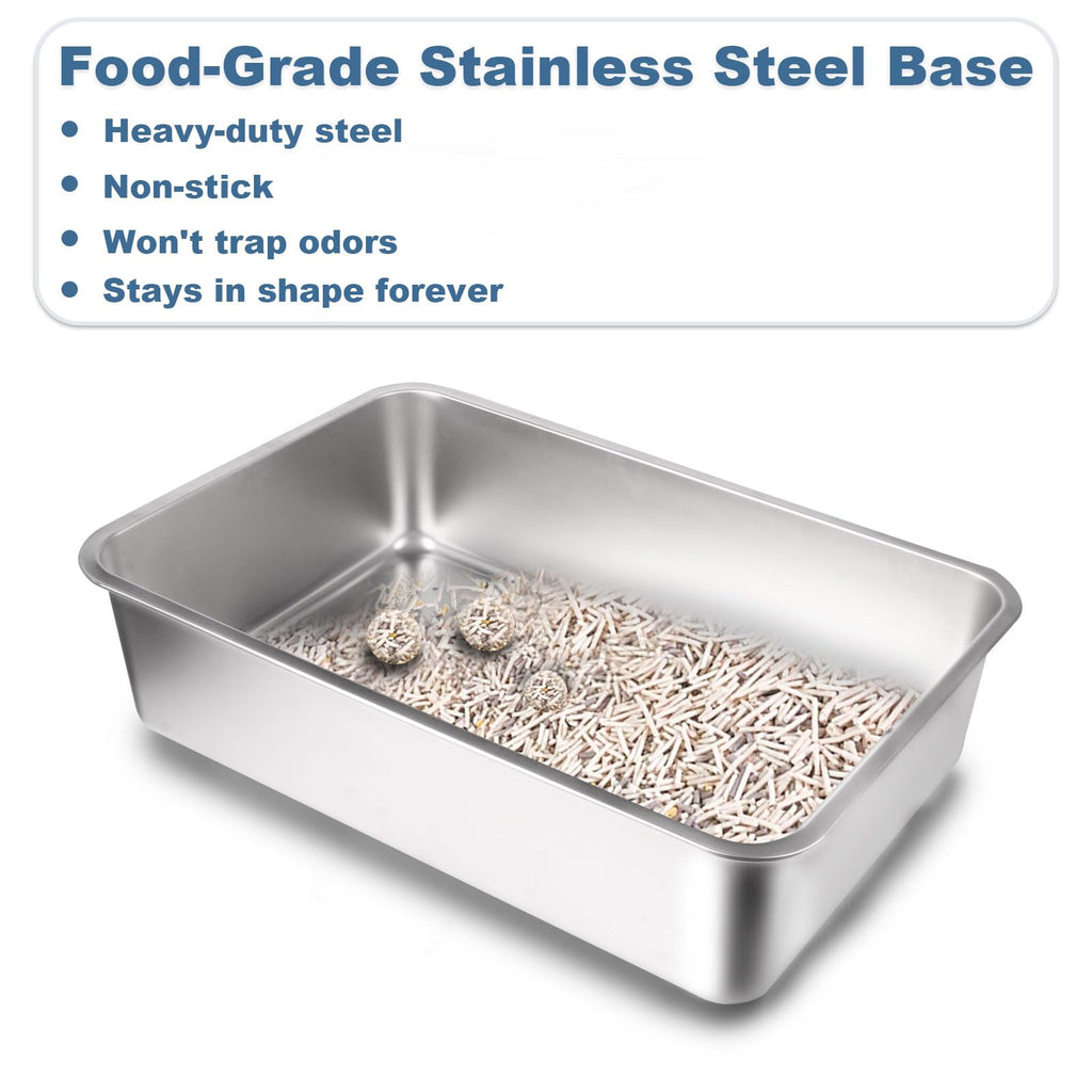 XL Stainless Steel Cat Litter Box with Lid X15526