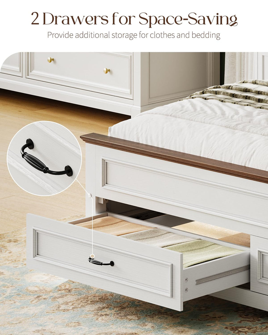 Full Size Platform Bed Frame with Headboard P558