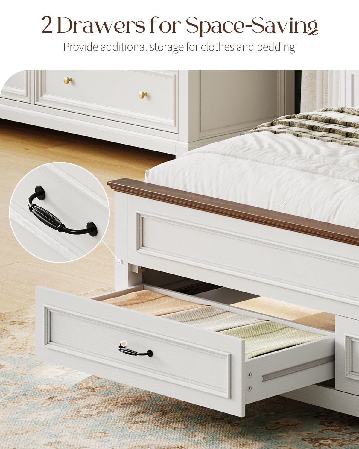 Full Size Platform Bed Frame with Headboard P558