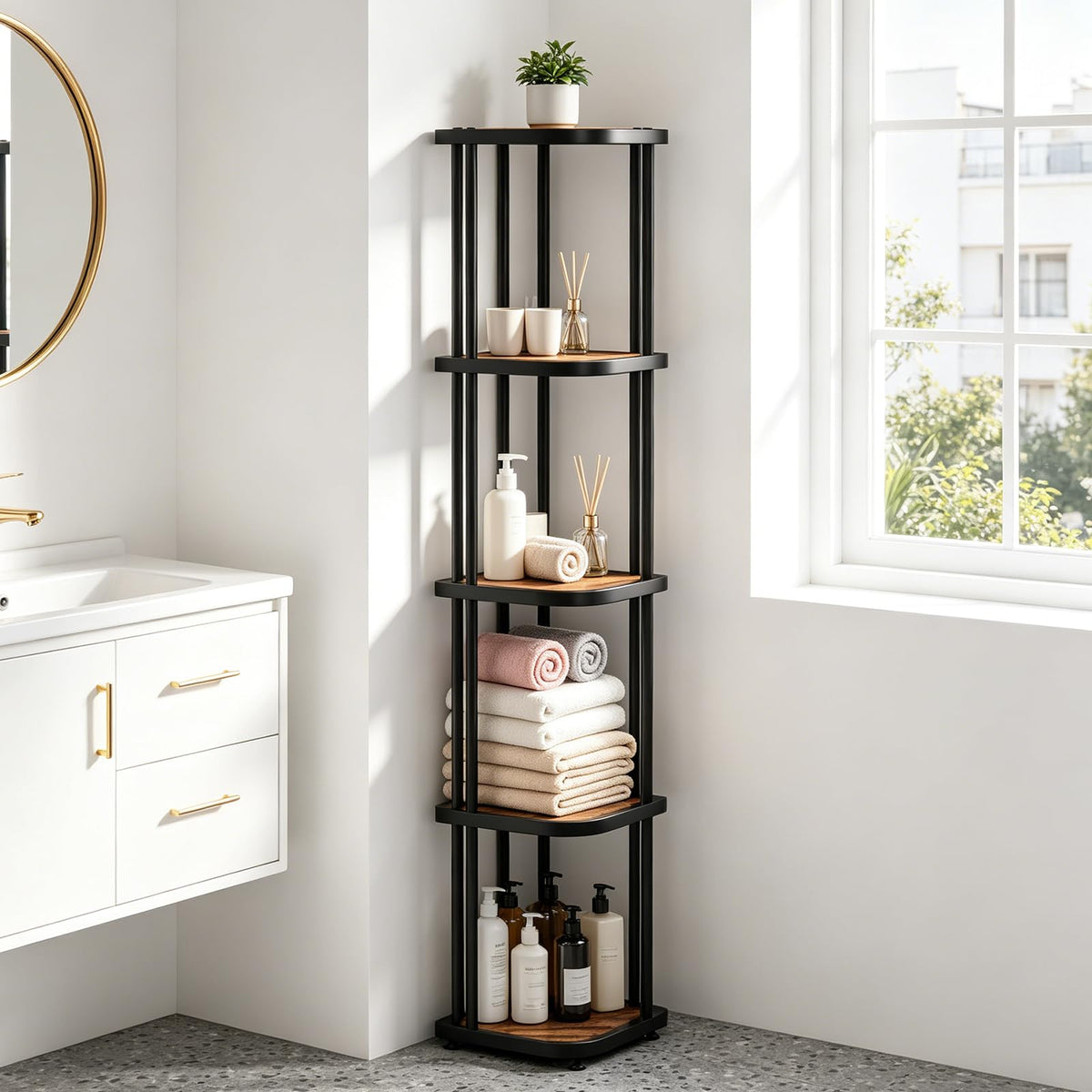 5 Tier Corner Shelf W2271