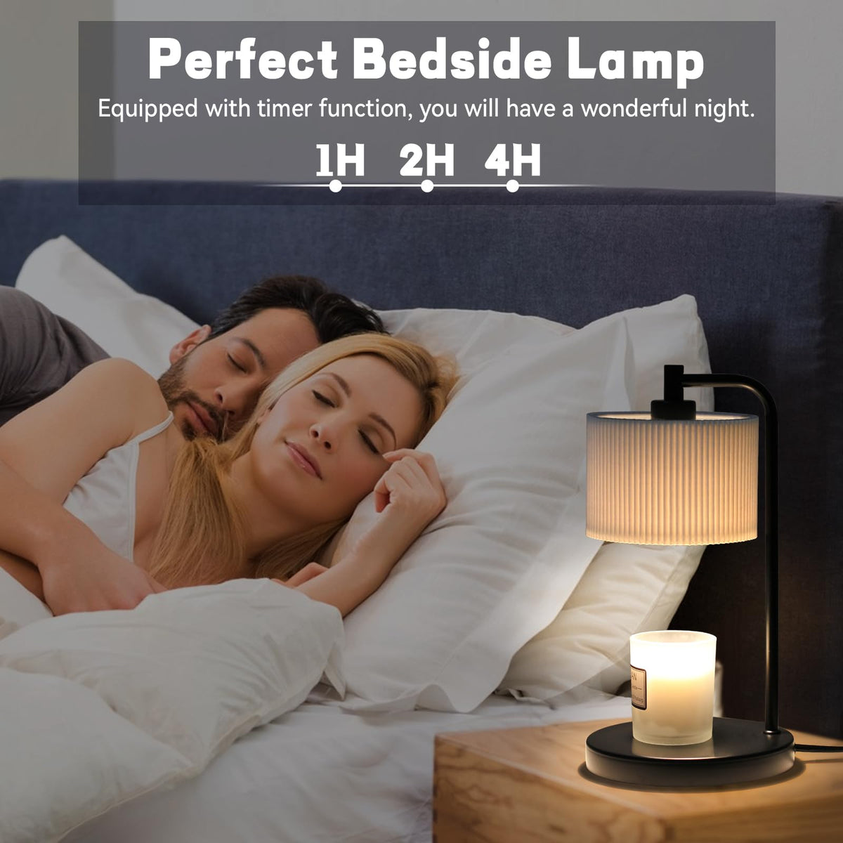 Dimmable Candle Warmer Lamp with Timer and Bulbs Black F395595