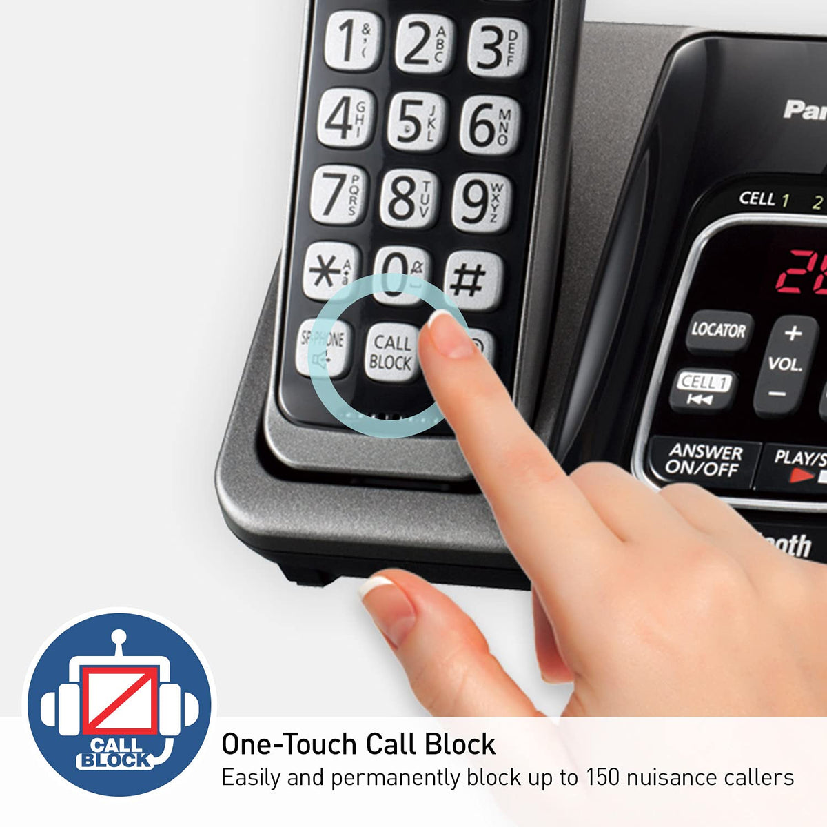 Expandable Cordless Phone System with Answering Machine, 3 Handsets A551869