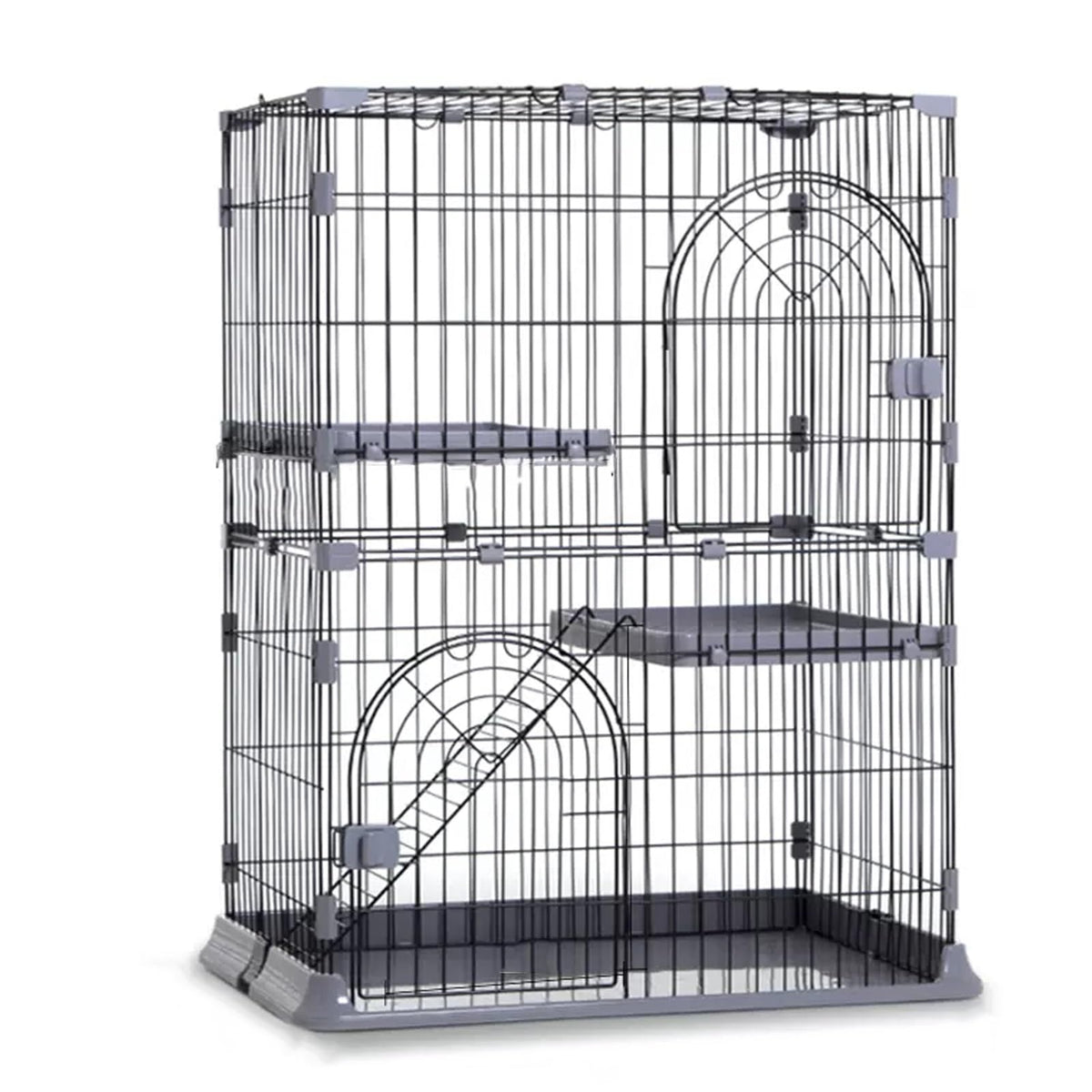 3/4-Tier Cat Cage Playpen with Hammock D244
