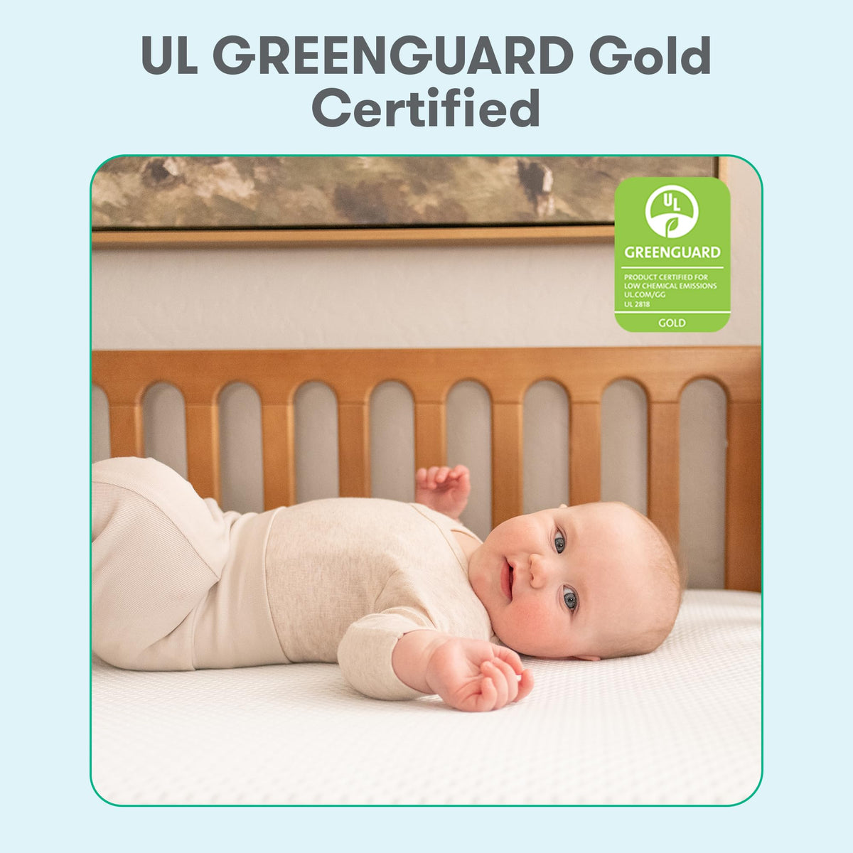 White Breathable Washable Crib Mattress K4847