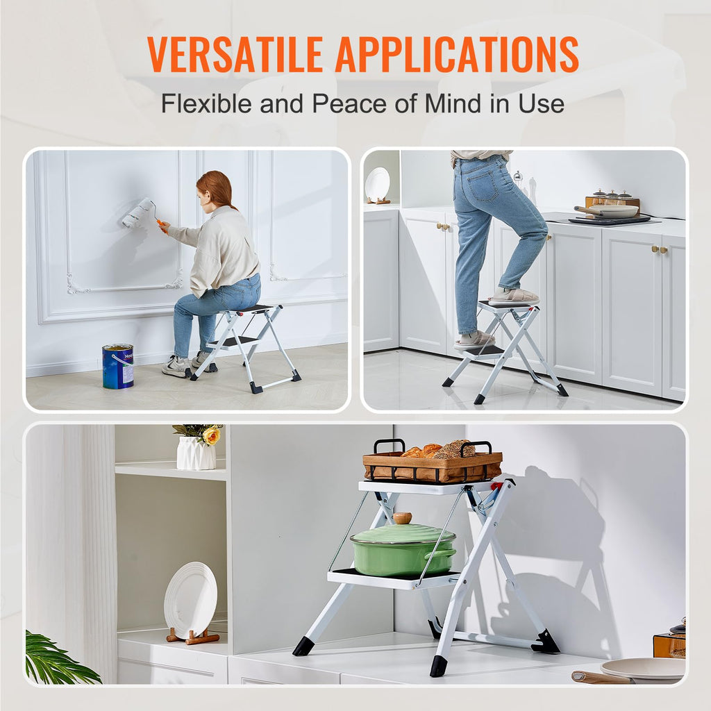 2-Step 330lbs Capacity Folding Steel Step Stool O613937