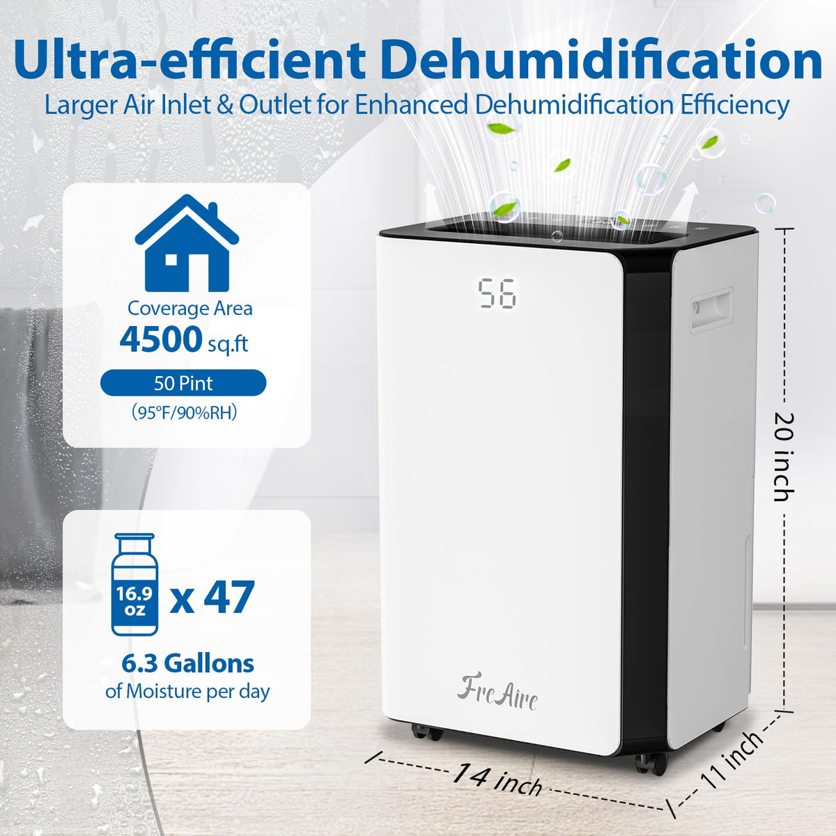 4,500 Sq. Ft. 50 Pint Dehumidifier with Auto or Manual Drainage M680