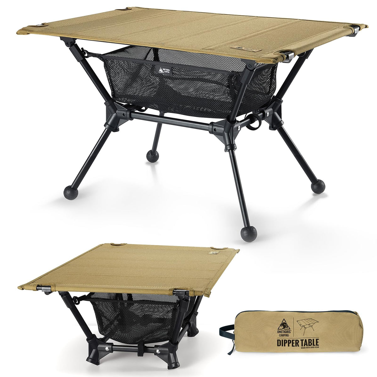 Lightweight Portable Folding Camping Table with Mesh Storage Net R928208