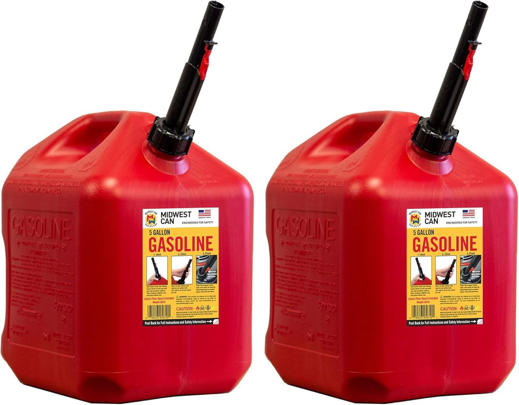 5 Gallon Gas Can Fuel Container with Spout 2 Pack Q613612