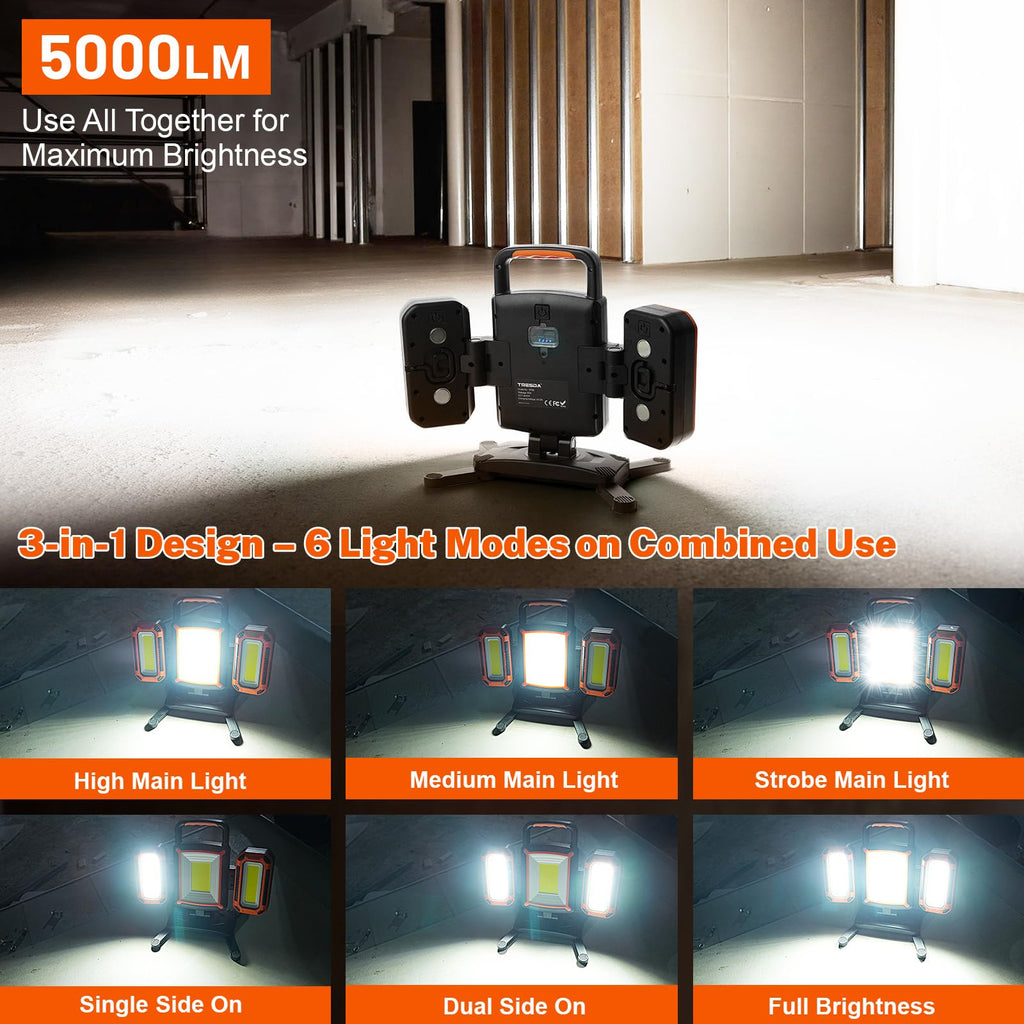 5000LM Rechargeable Magnetic Work Light V58820