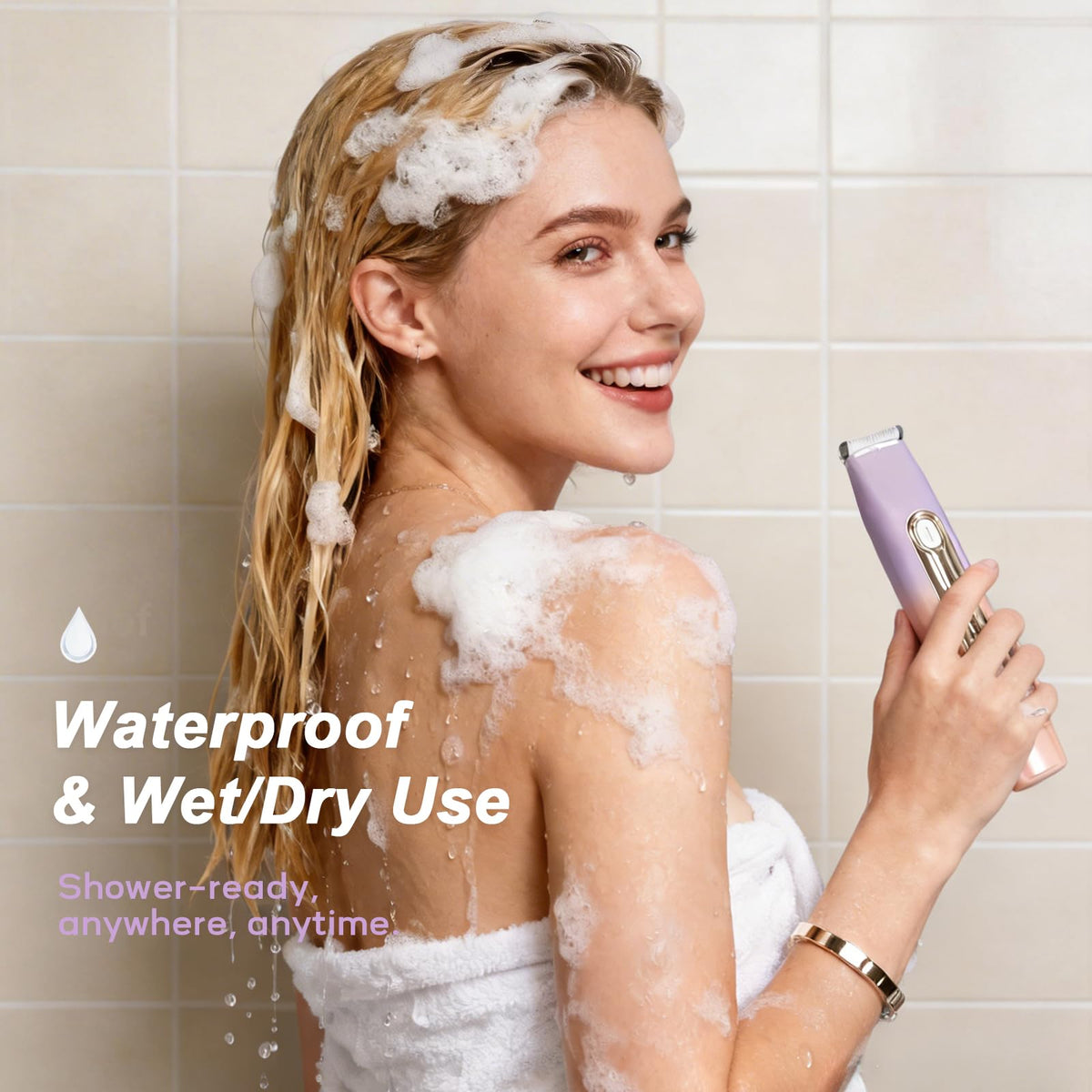 Light Purple Waterproof Dual-Head Bikini Trimmer L91781