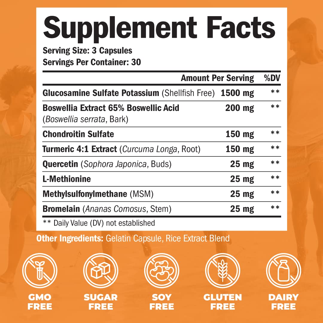 Glucosamine Chondroitin Turmeric MSM Men's Multivitamin Supplement Bundle E210