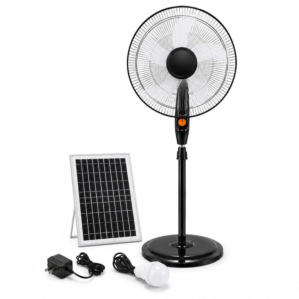 Rechargeable Pedestal Fan with Solar Panel E6841