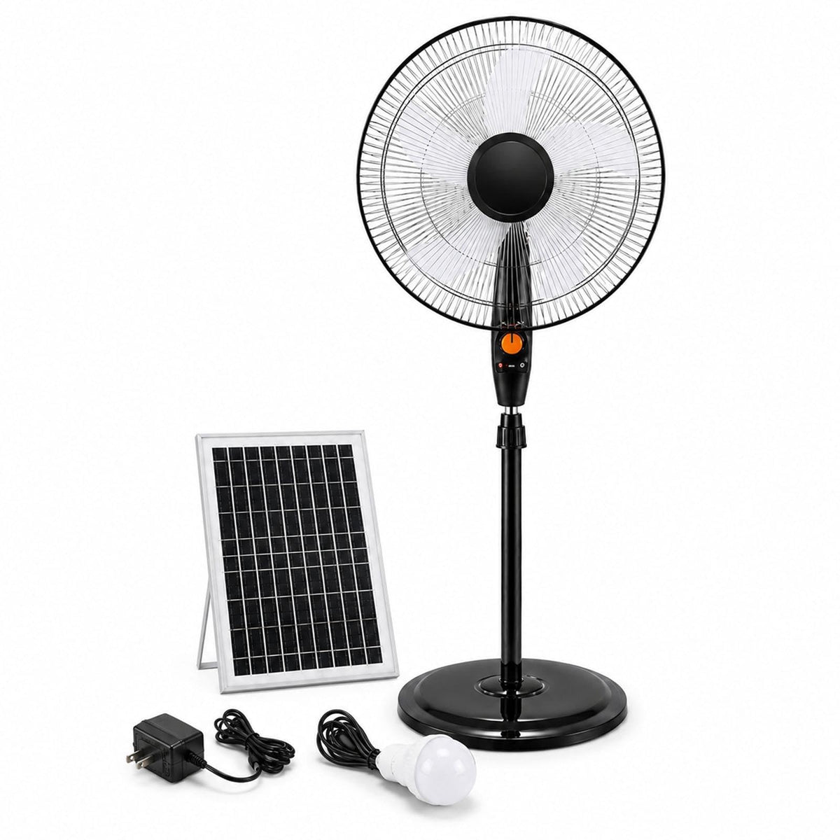 Rechargeable Pedestal Fan with Solar Panel E6841
