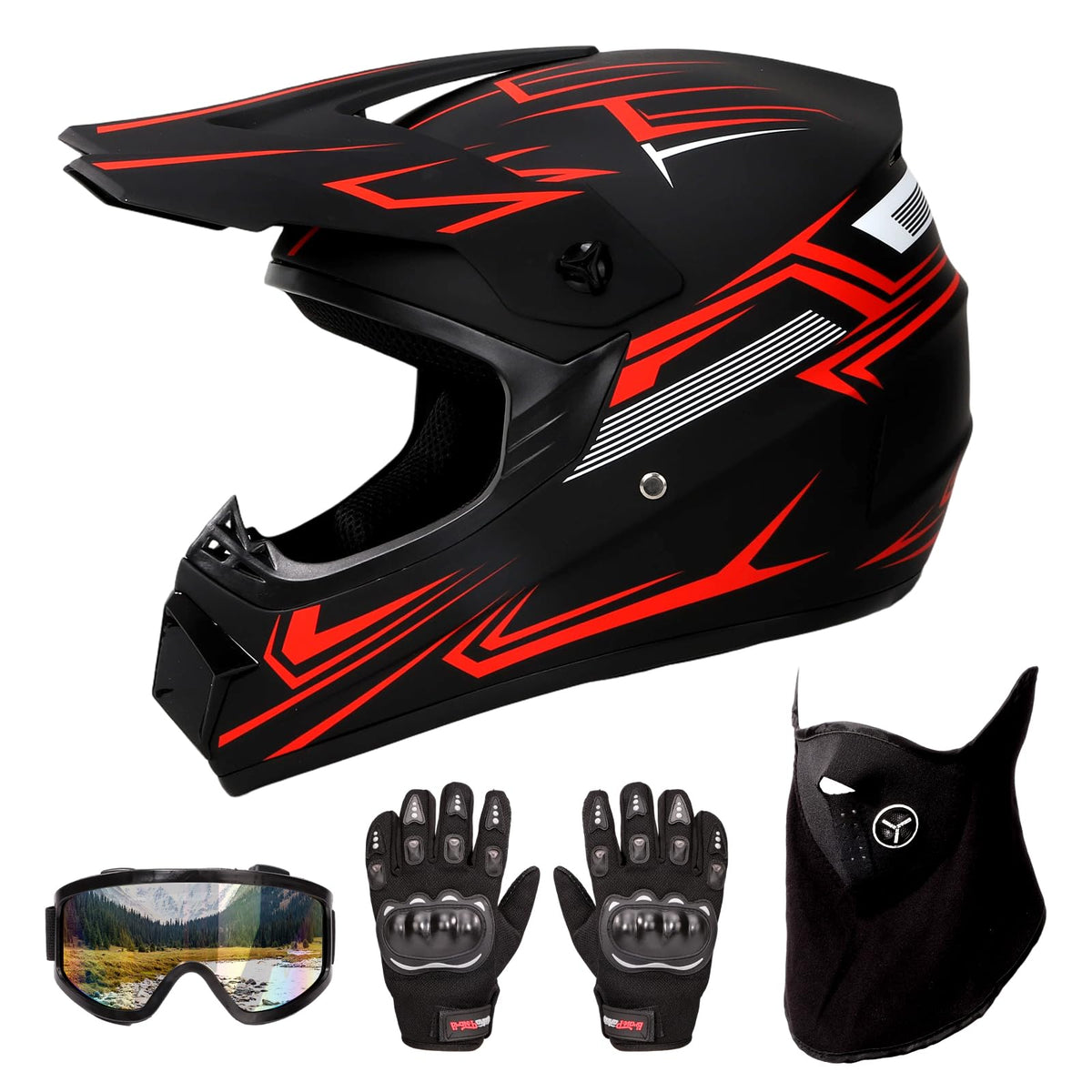DOT Approved Red Motocross Helmet A236