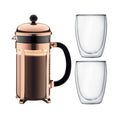 8 Cup French Press Coffee Maker and 2 Piece Glass Set G605901