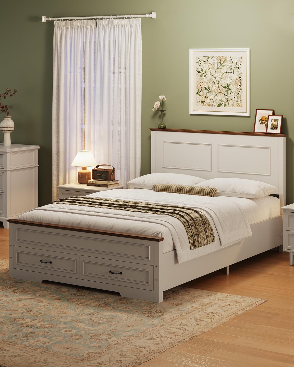 Full Size Platform Bed Frame with Headboard P558