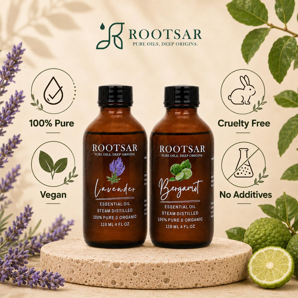 100% Pure Essential Oil Set Lavender & Bergamot 4 fl oz K558137