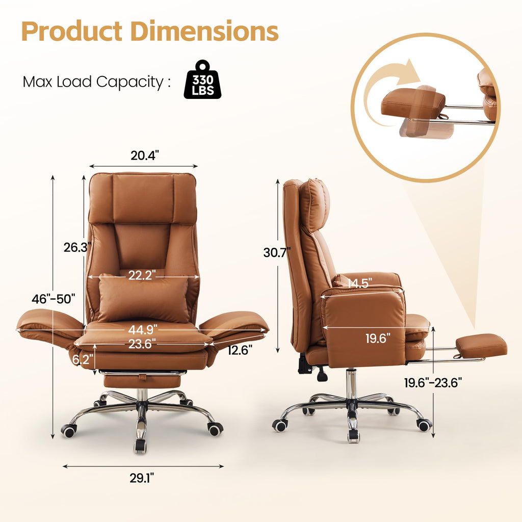 Big and Tall Office Chair with Footrest I84344