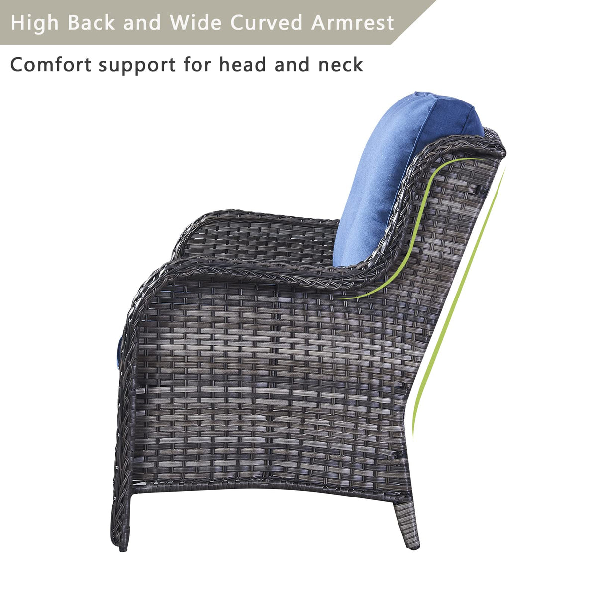 2-Seater Wicker Patio Sofa with Cushions A6826