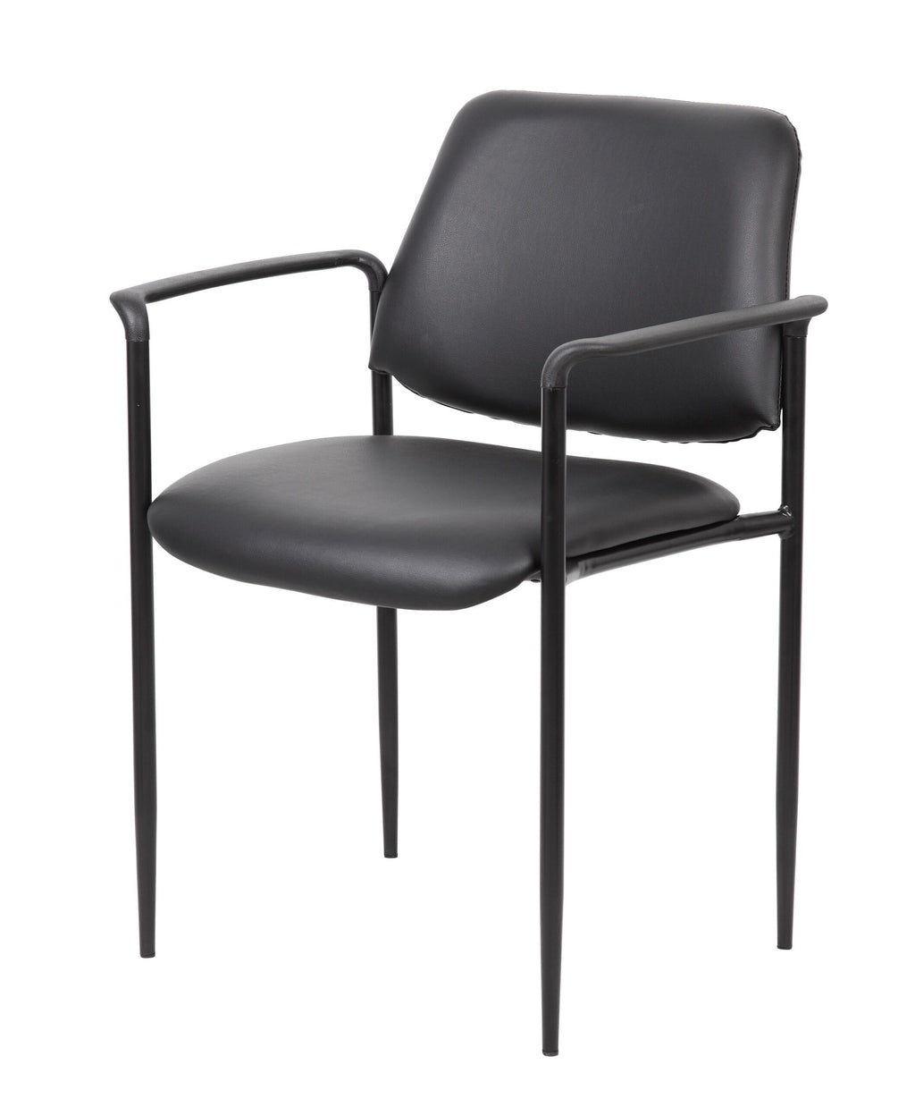 Black Caressoft Stacking Chair with Arm W747