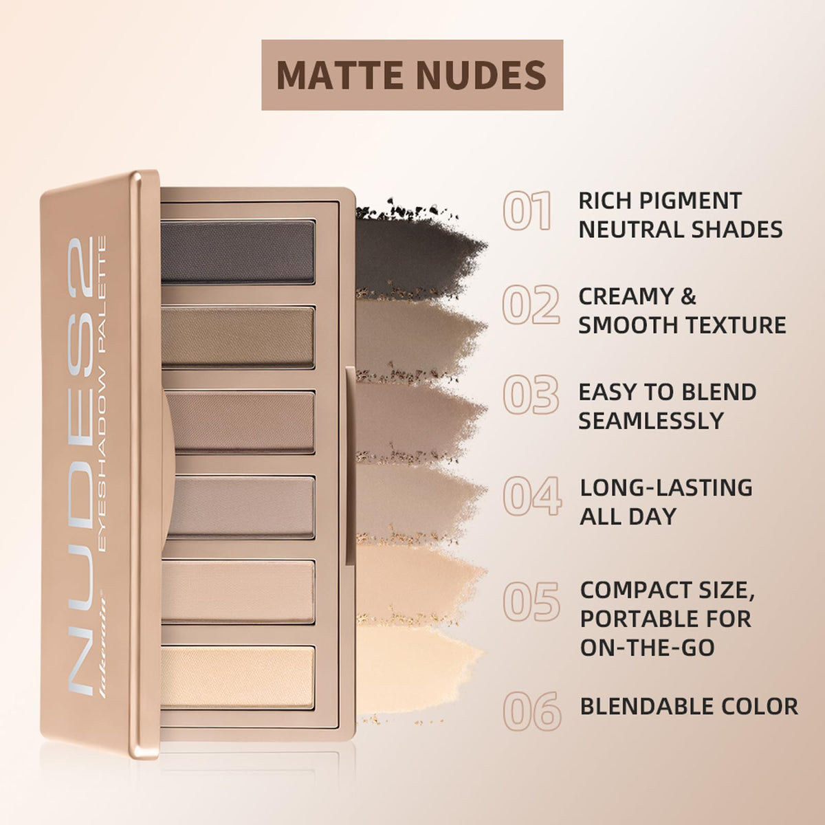 6 Color Matte Neutral Eyeshadow Palette N566