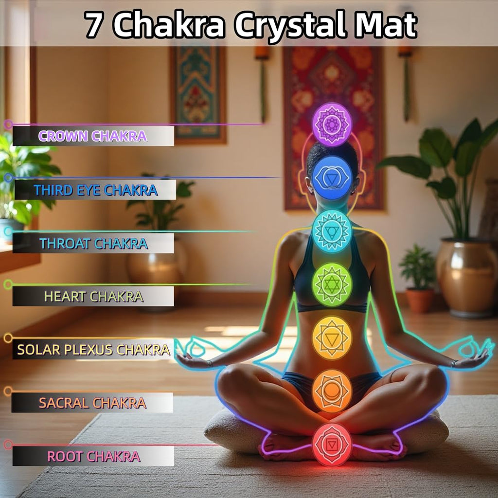 7-Chakra Gemstone Far Infrared Crystal Heating Mat C12374