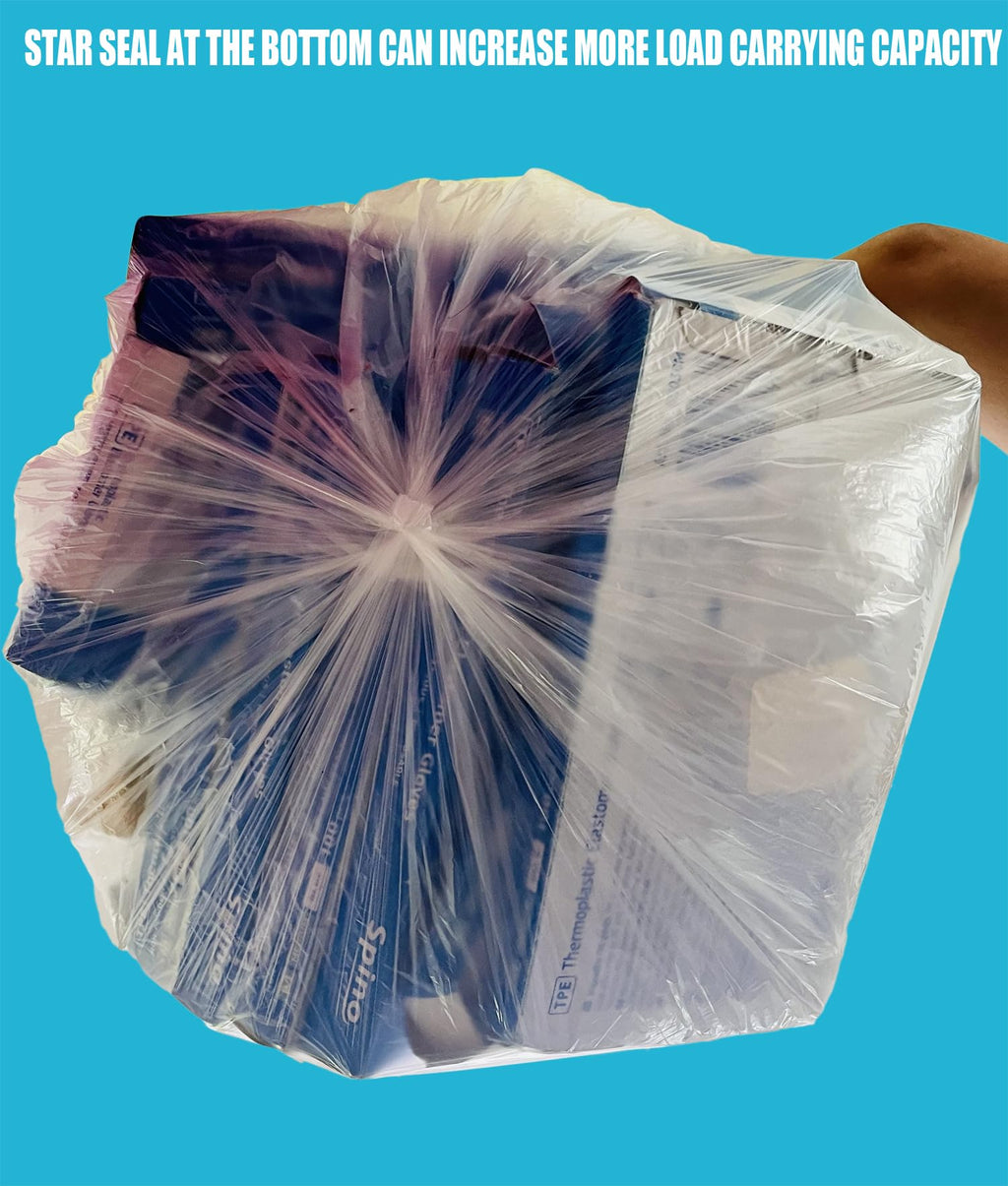 40-45 Gallon Clear Heavy Duty Plastic Trash Bags, 125 Count N592