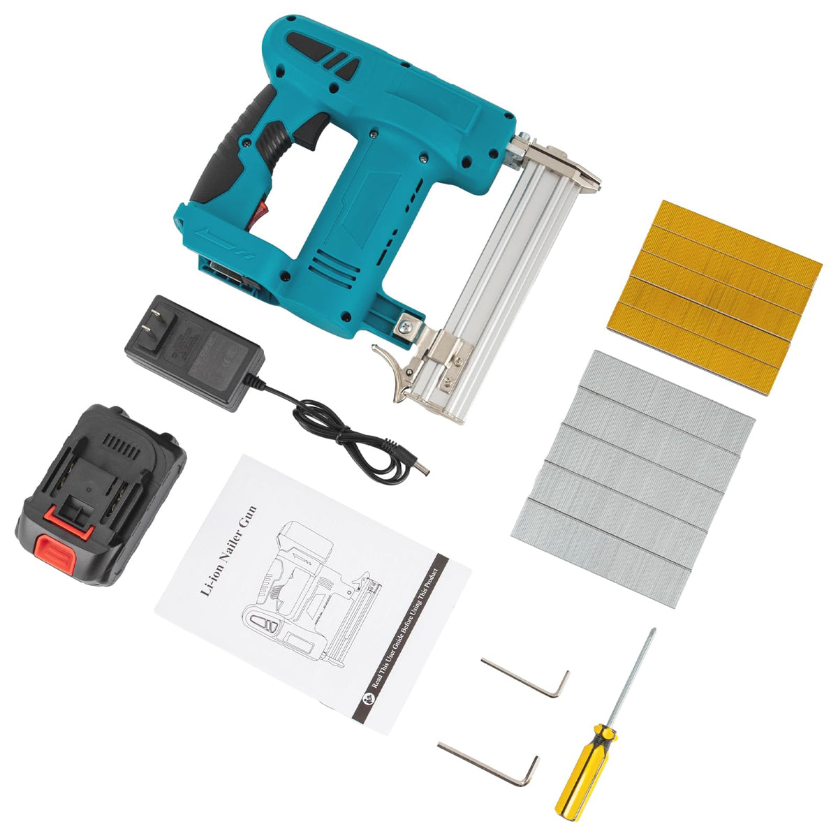 Cordless Battery Powered Brad Nailer Kit with Carrying Case D923550