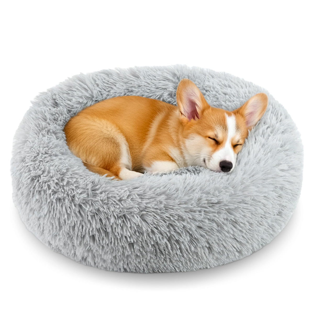 Round Fluffy Washable Anti-Anxiety Dog and Cat Bed Y56351