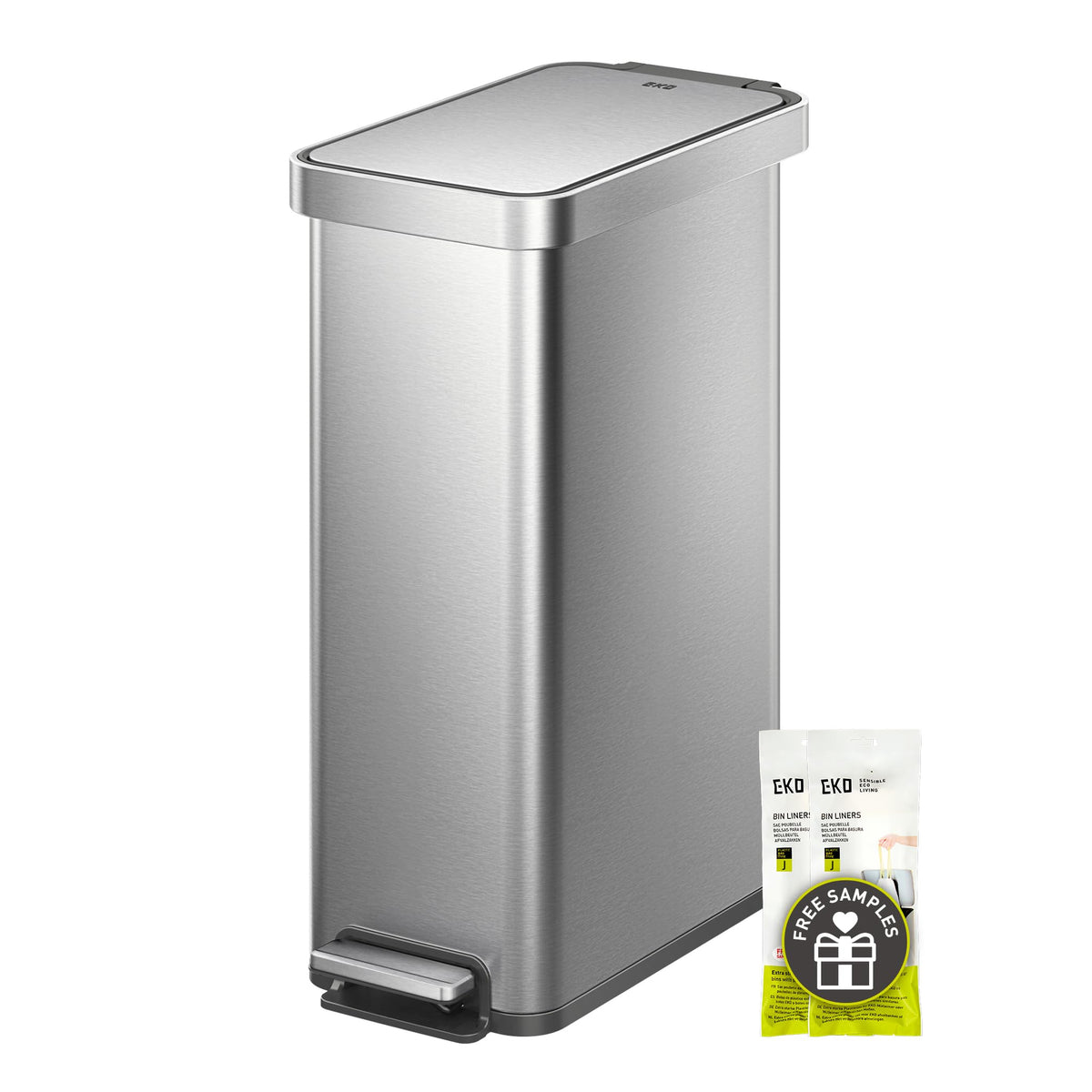50L Stainless Steel Step Kitchen Trash Can with Lid K256741