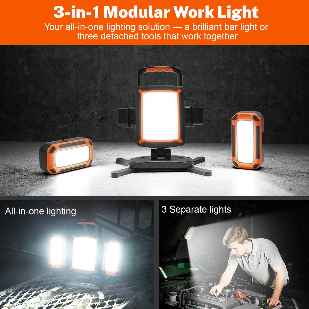5000LM Rechargeable Magnetic Work Light V58820