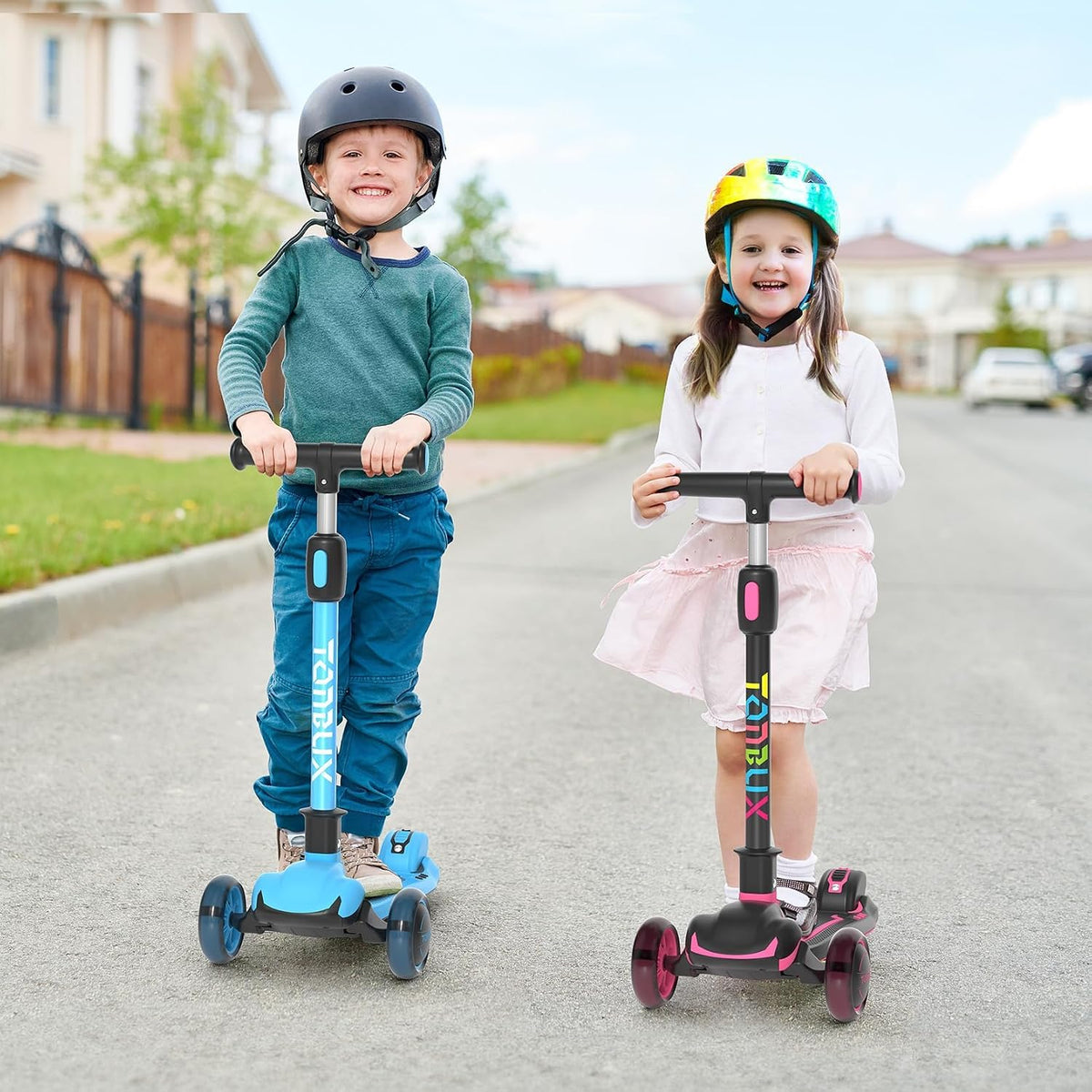 Light Up 3 Wheel Folding Kids Scooter with Adjustable Height D54249