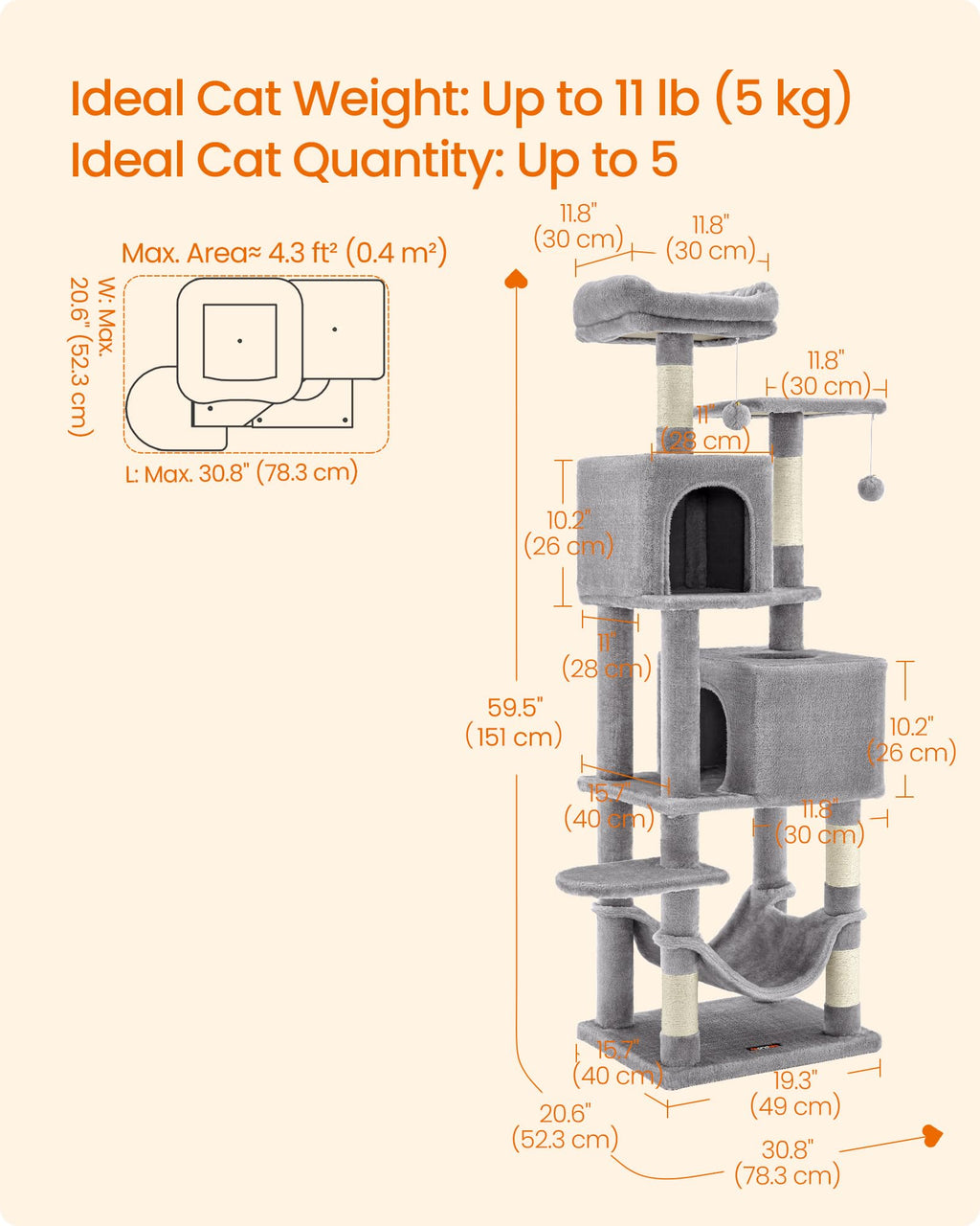 Light Gray Cat Tree N726558