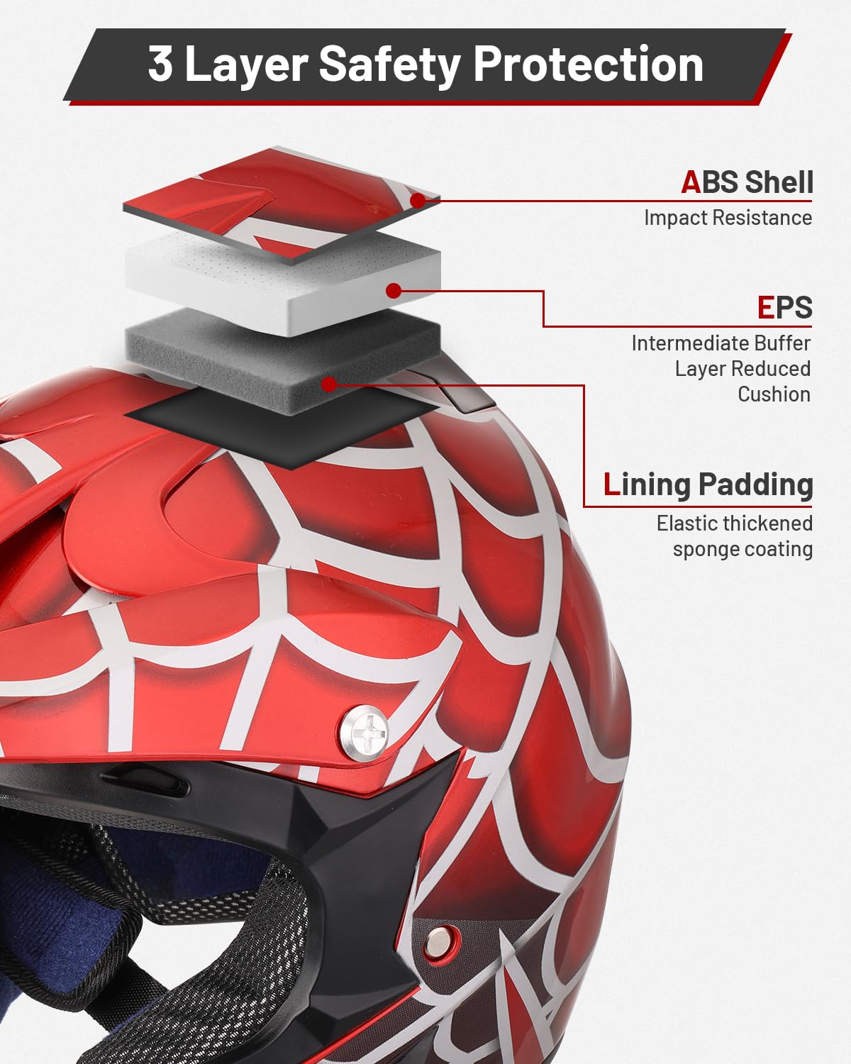 Youth DOT Approved Full Face Motocross Helmet X809774