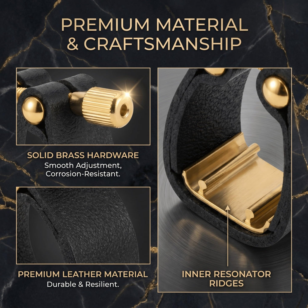 Adjustable Single-Screw Leather Alto Saxophone Ligature S7741