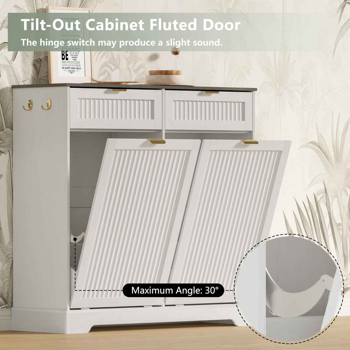 White Double Tilt Out Trash Can Cabinet V484120