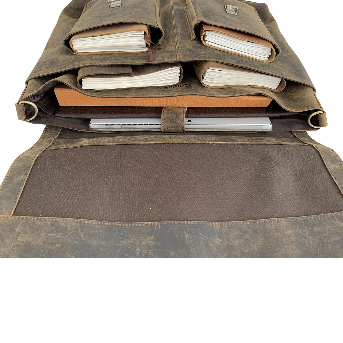 18 Inch Leather Messenger Bag W9862