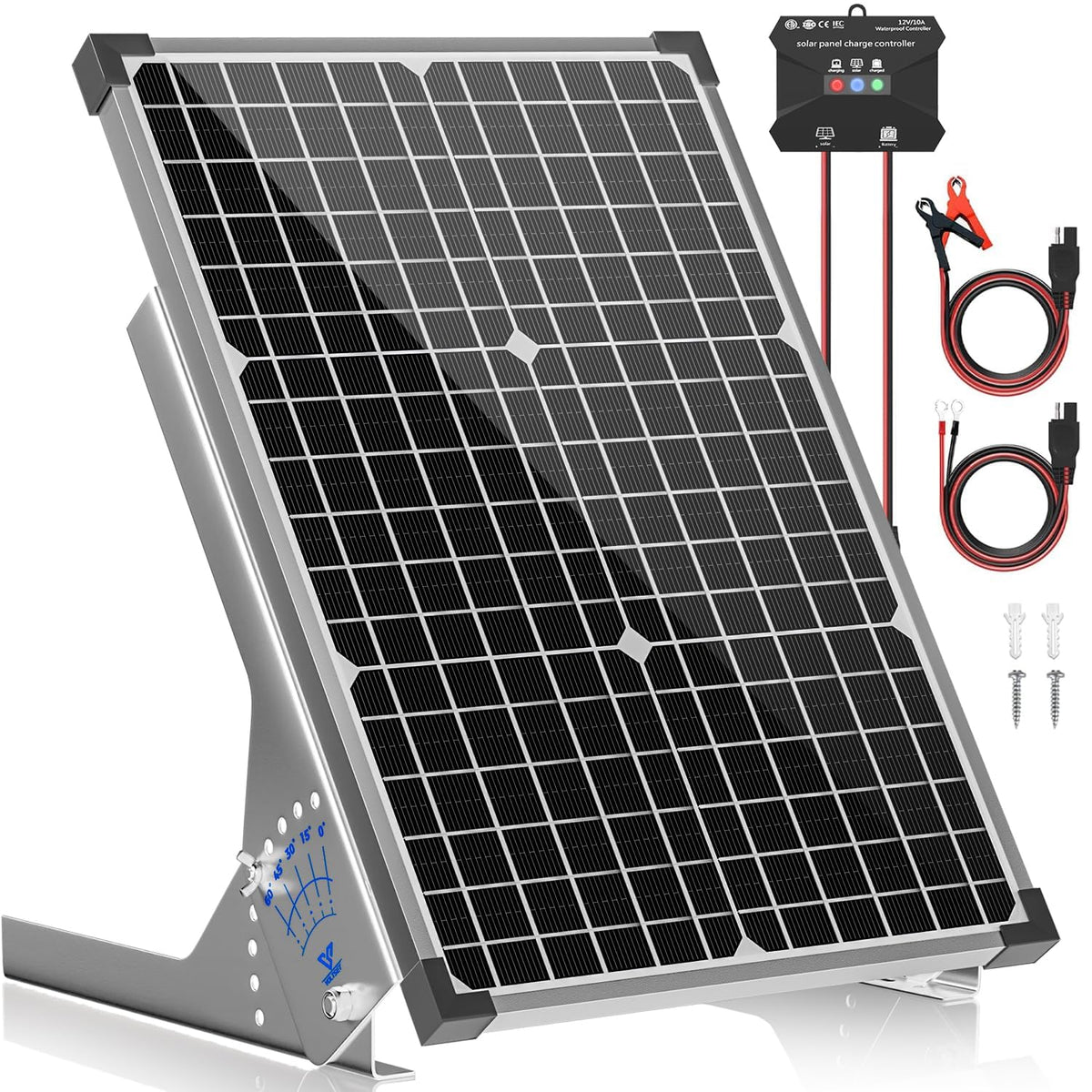 30W Solar Panel Kit 12V Battery Trickle Charger L33520