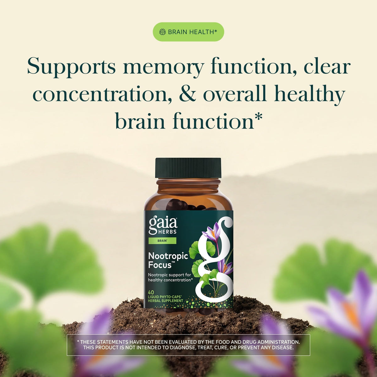 40 Vegan Capsules Nootropic Focus P317752