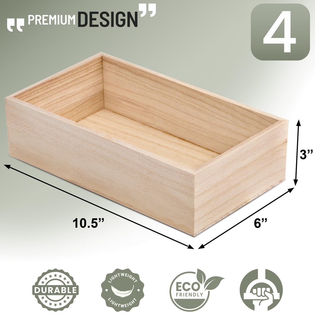 Unfinished Wooden Boxes 4 Pack I6690