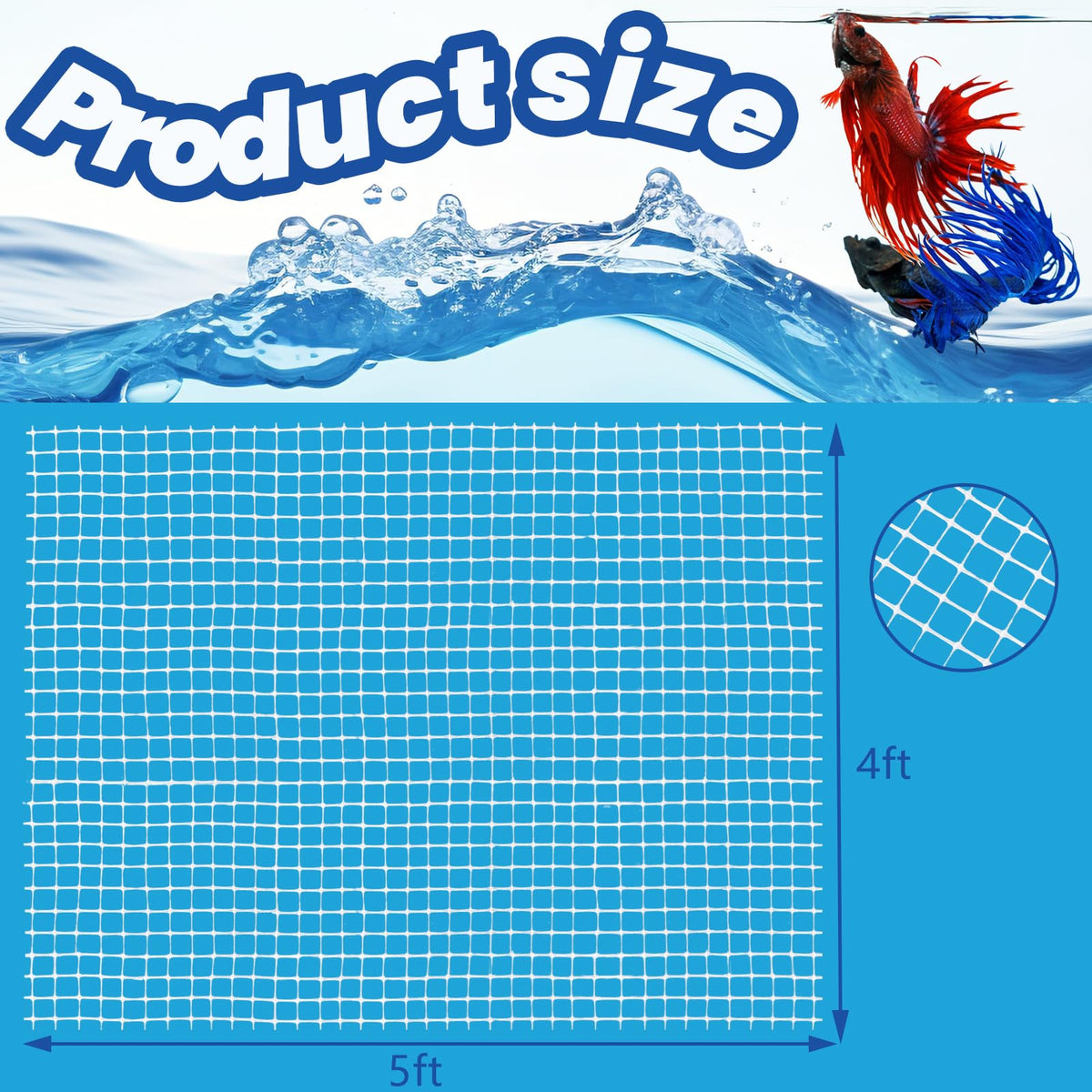 4 x 5 feet Clear Mesh Netting Aquarium Lid B8024